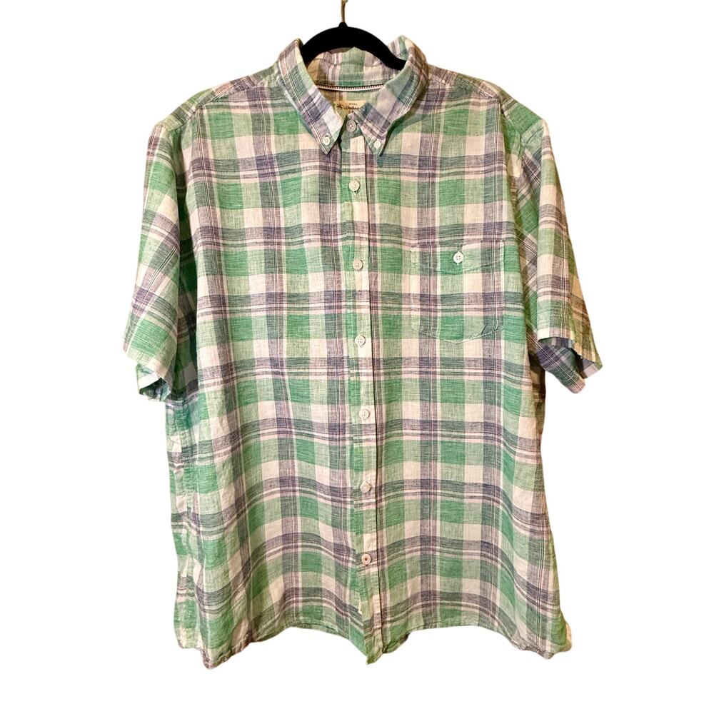 Weatherproof Vintage Button‎ Up Shirt Washable Linen XXL